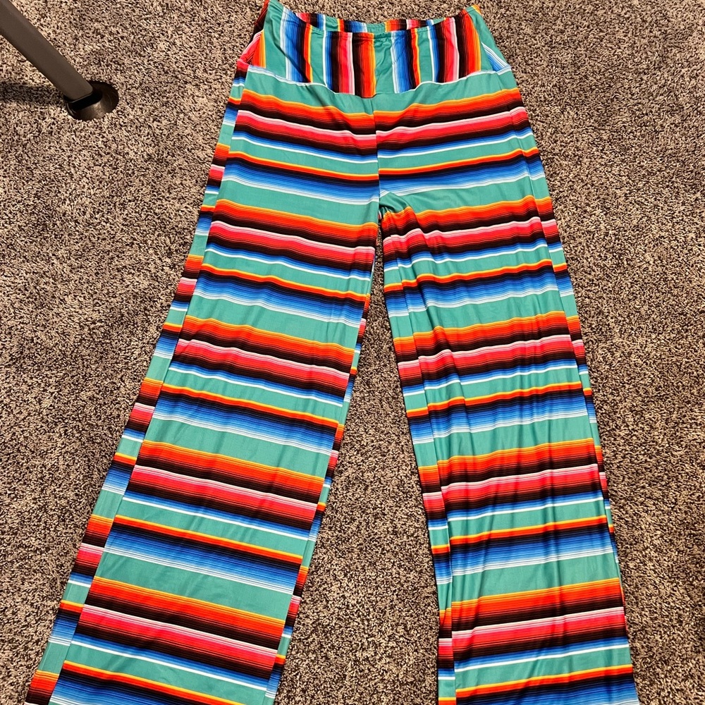 Wide leg serape pants